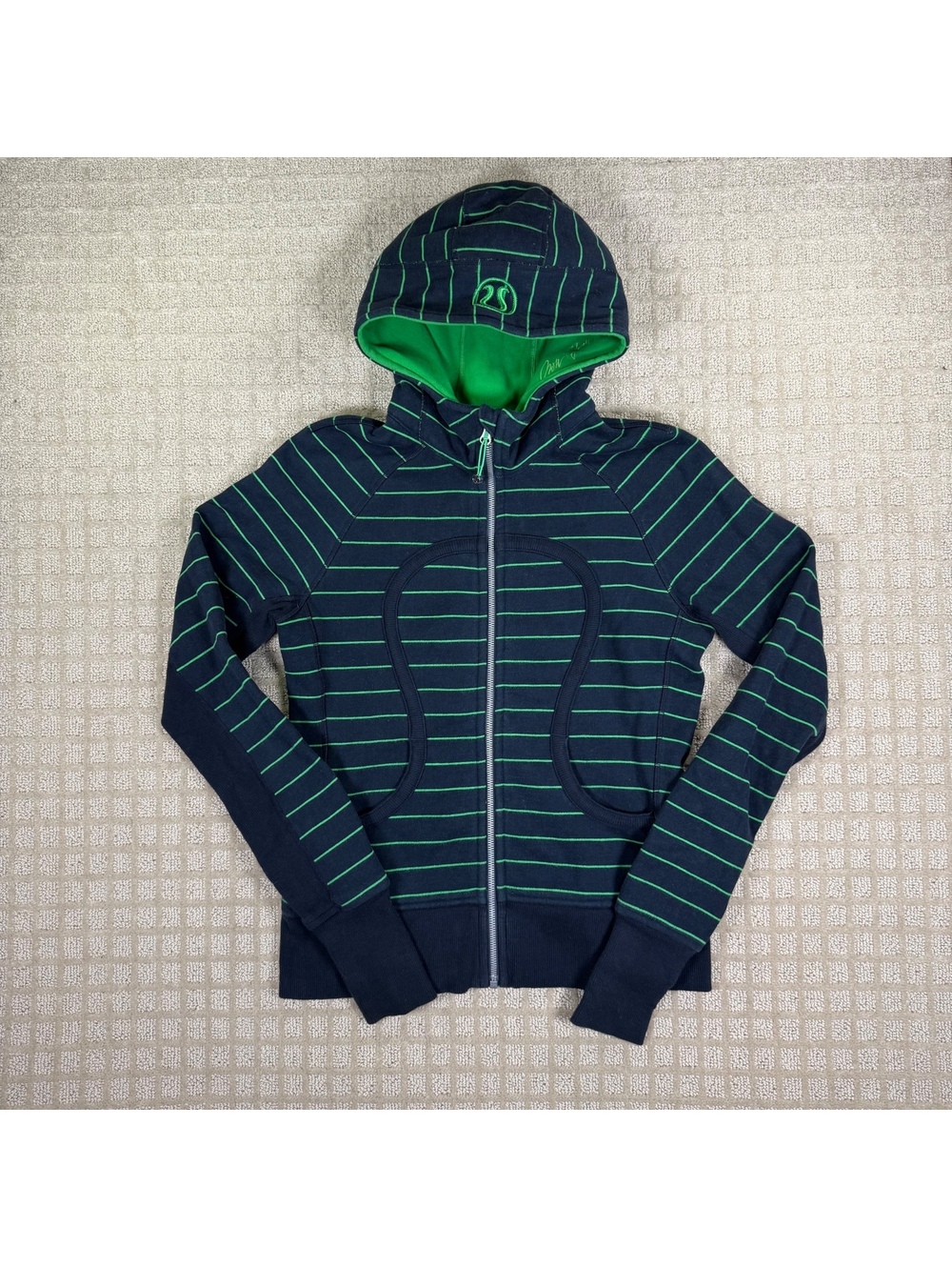 Lululemon Striped Scuba Zip Hoodie Women's 6